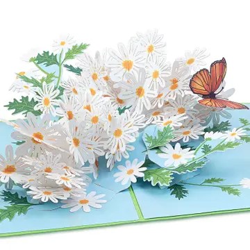 Carte d'Anniversaire "Marguerite avec Papillon"