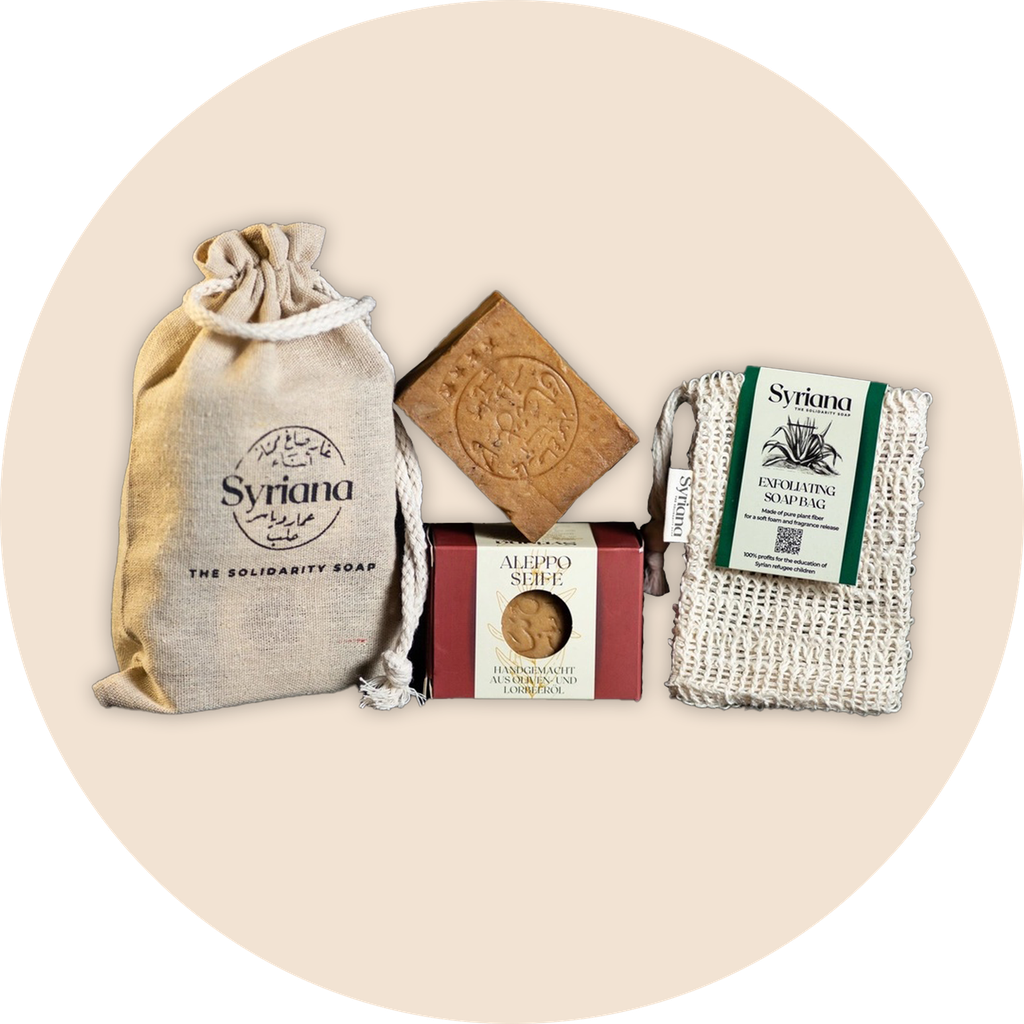 Savon d'Alep avec sac en sisal