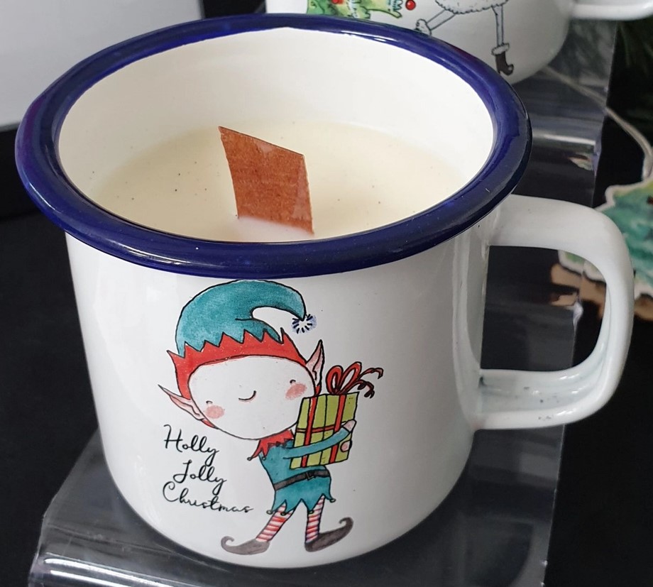 Bougie dans une tasse Elfe Christmas