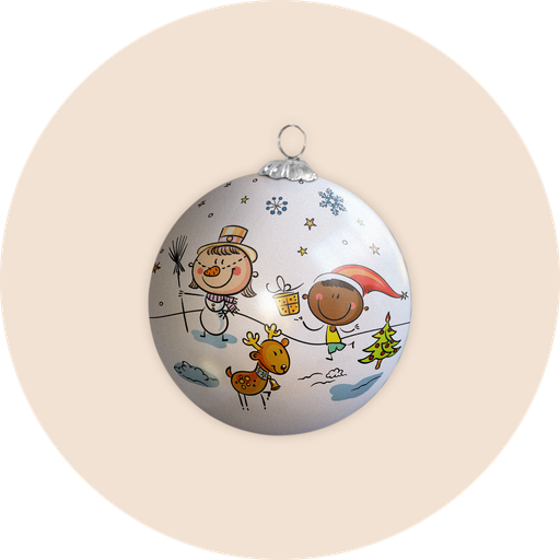 [U7292] Boule de Noel "enfants dansants"