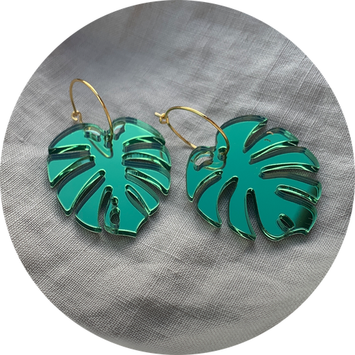 [US0198] Boucles d'oreilles "Monstera"